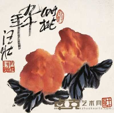 汪壮 双寿 镜心 30×30cm